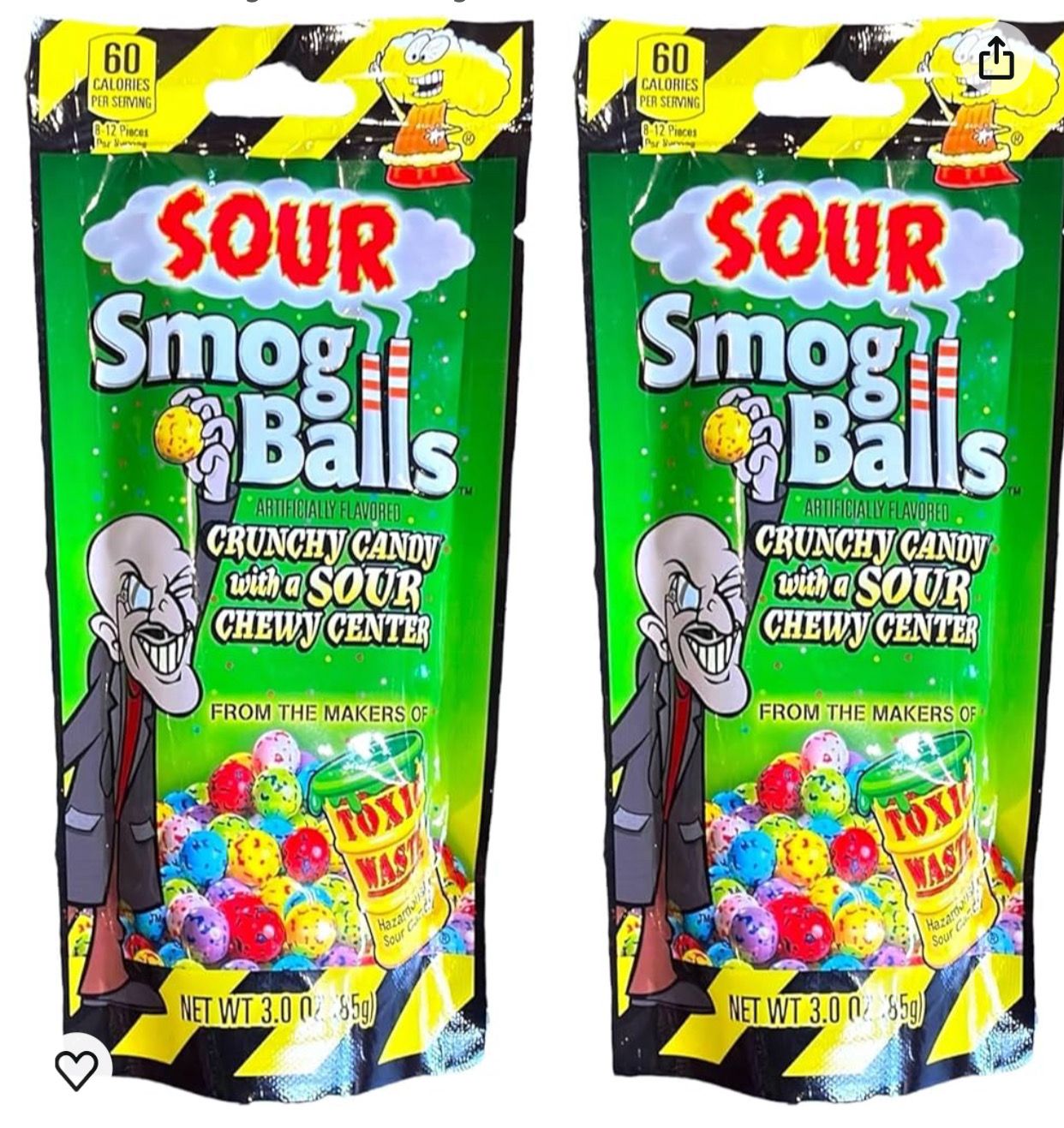 2 For £1.50 Toxic Waste Sour Smog Balls 31/07/25