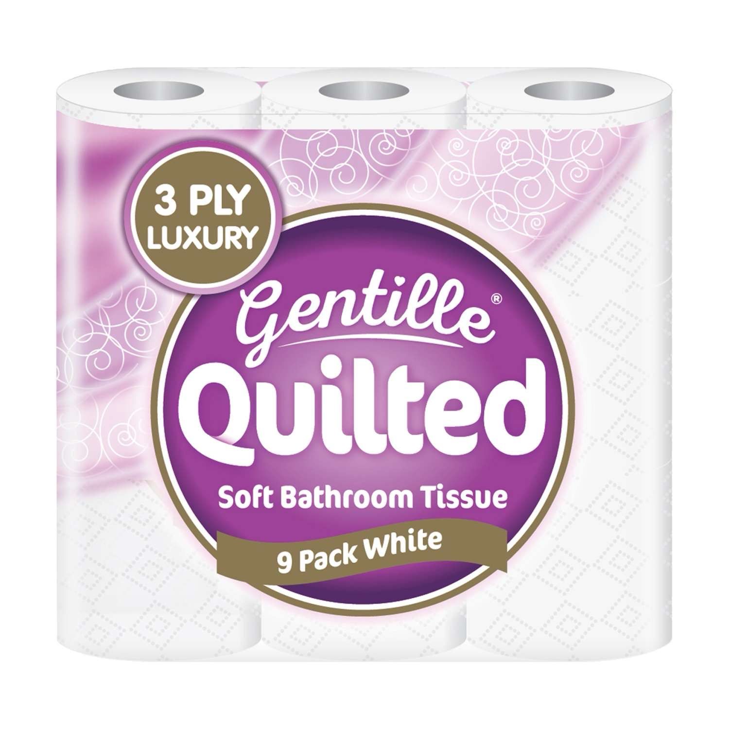 Gentille Quilted White T/Roll 9pk