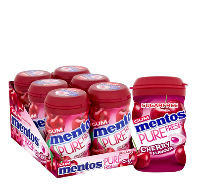 Mentos pure fresh gum cherry 6 pack 03/25