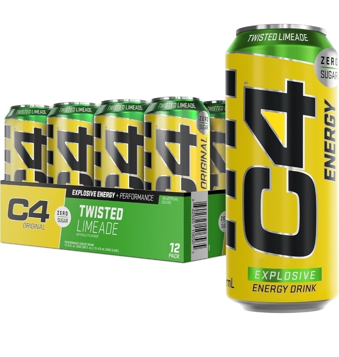 C4 Energy 12 x 500ml Twisted Limeade 06/25