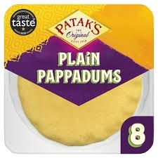 Pataks Plain ready to eat Poppadoms 8x64g 06/25