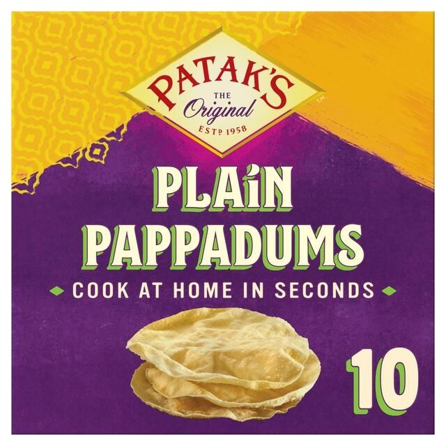 Plain Poppadoms Ready To Cook 12x100g 8/25