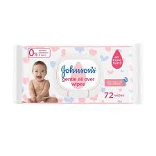 2 For £1.50 Johnsons Gentle Baby Wipes 72pk 01/25