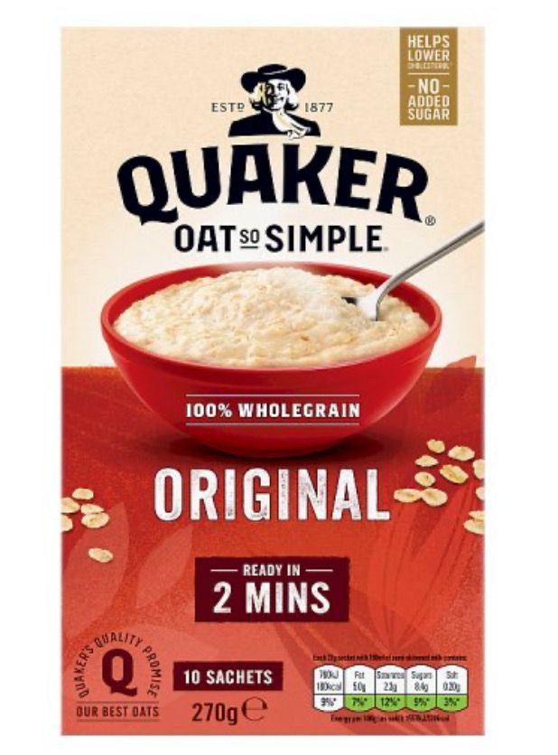 Quaker Original Oat 10 Sachets BBE 12/25