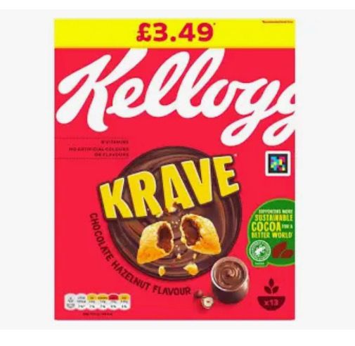 Krave Choc/Hazelnut PM£3.69 410g 06/26 Krave Choc/Hazelnut PM£3.69 410g 06/26