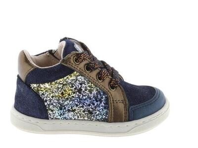 Acebos hoge donkerblauwe schoen glitter