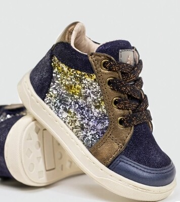 Acebos hoge donkerblauwe schoen glitter