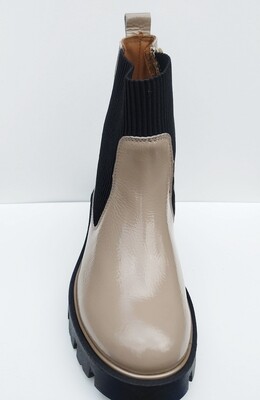LeOPH kort botje beige Lakleer