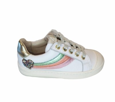 Acebos lage sneaker wit glitter hart