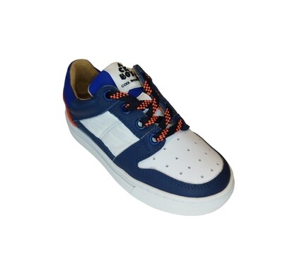 Acebos lage sneaker wit en donkerblauw
