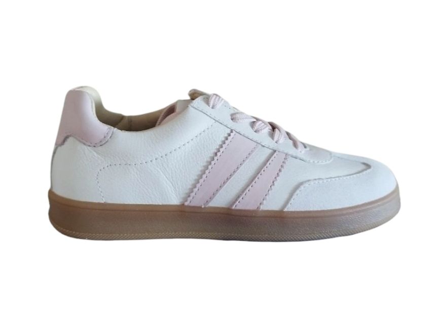 Sneaker wit met roze strepen