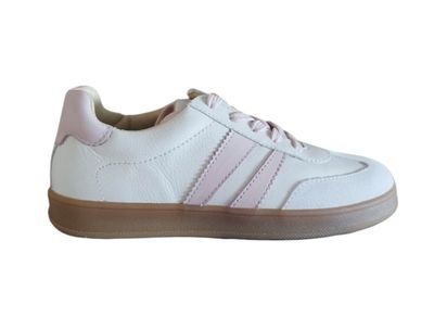 Sneaker wit met roze strepen