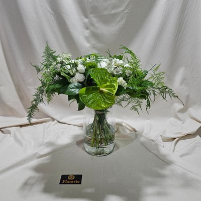 Vaasboeket FRV-900 wit/groen Vaasboeket FRV-900 wit/groen