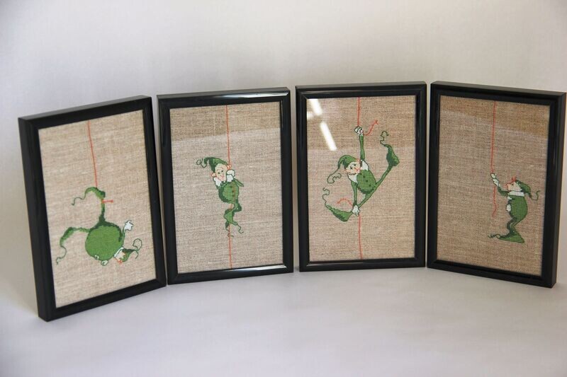 Cadre Broderie "Lutins sur le fil"