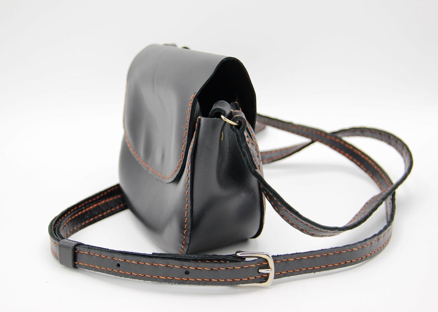 Petit sac à main en cuir de veau noir