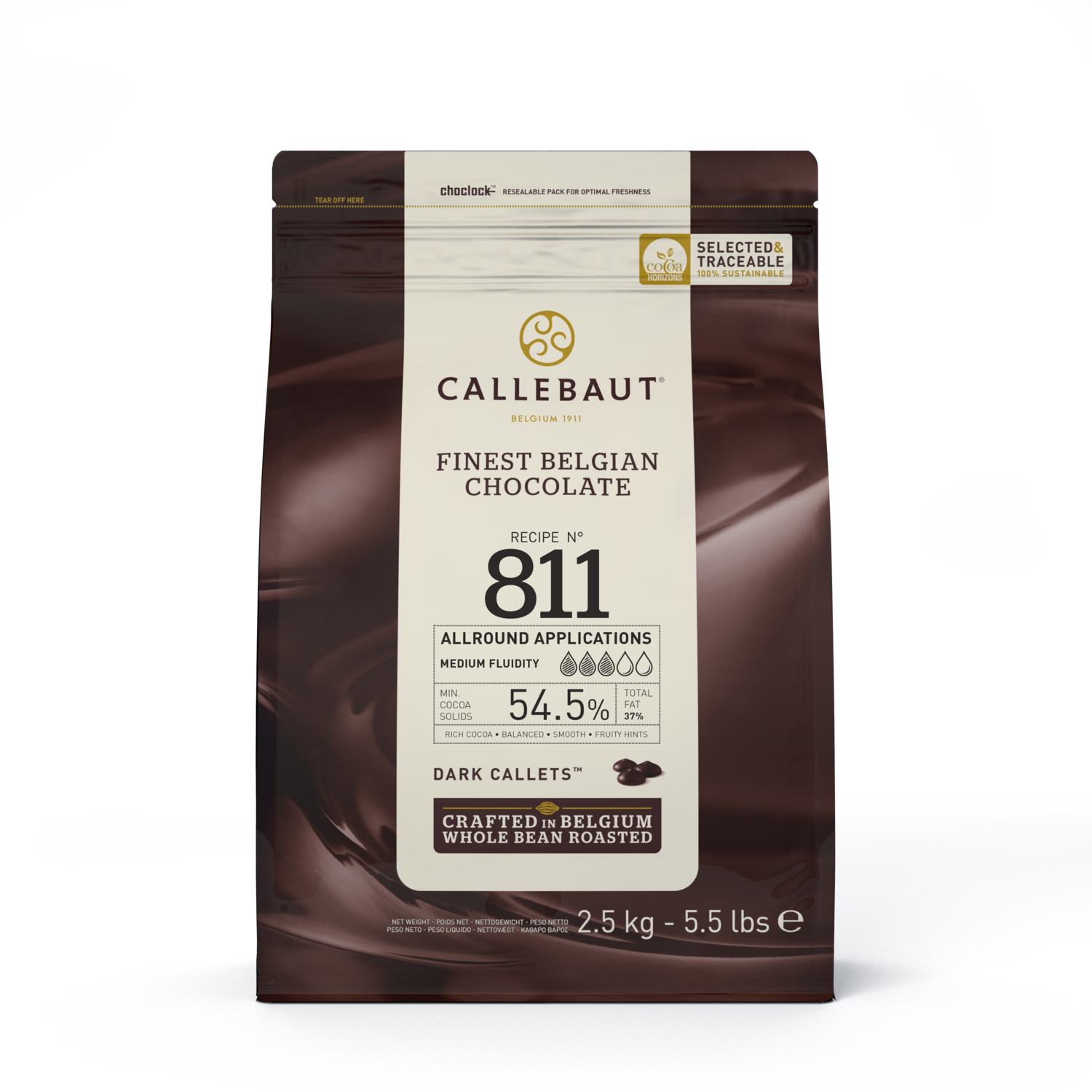 Callebaut Callets - Puur 811 - 2,5 kg (54.5 % cacao solids)