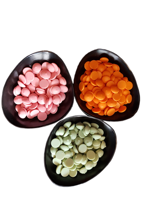 Callebaut Callets - Belgian colored chocolate set (Orange+Strawberry+Lemon)