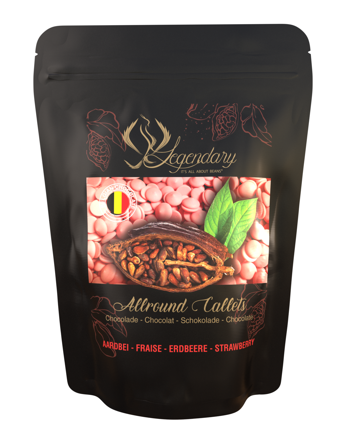 Callets - Belgische aardbei chocolade (250gr-500gr-1kg)
