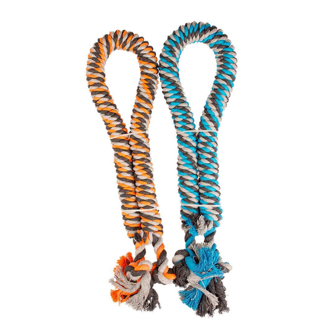 Getwist katoen touw met knopen oranje