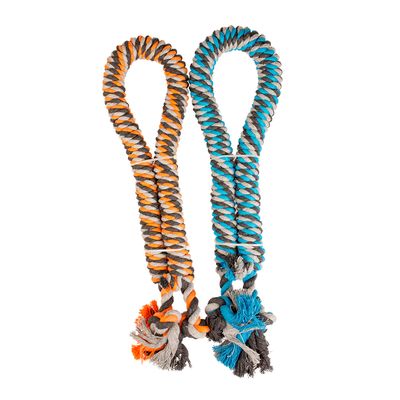 Getwist katoen touw met knopen blauw