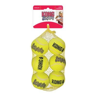 Kong squeakair balls 6-pack geel