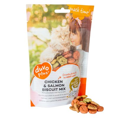 Kippen- en zalm koekjesmix 50 gr
