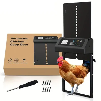 Premium Metalen Chickenguard Kippenluik Automatisch op batterijen met Timer