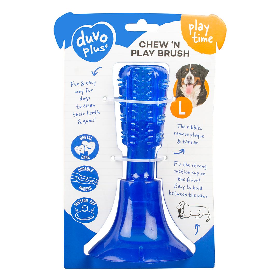 Chew `n play brush fix Blauw
