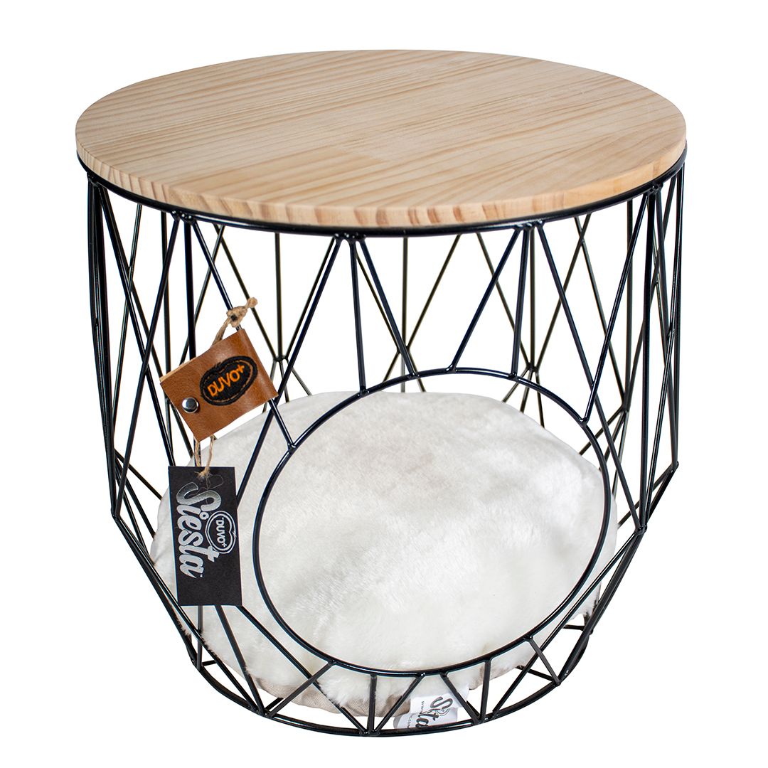 Caviar metalen mand met tafelblad Zwart/beige