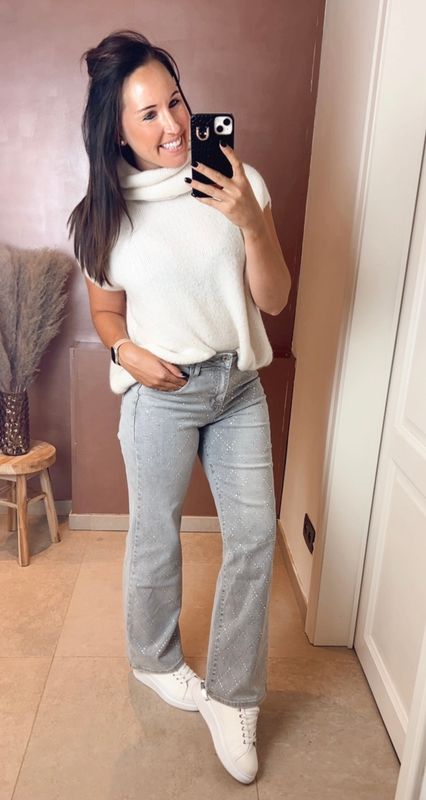 Soft Knit Rollneck Top – White