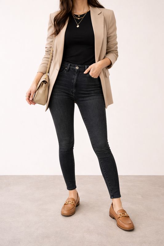 Skinny dark jeans