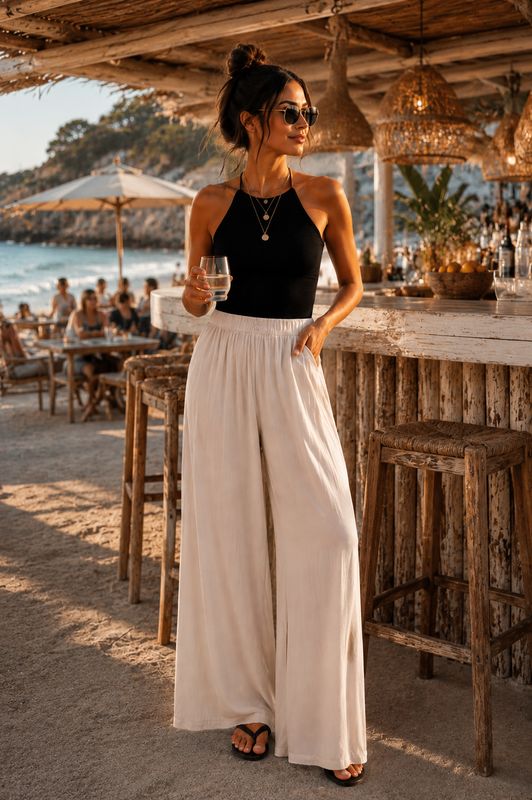Soft Sand Flow Pants 🤍✨