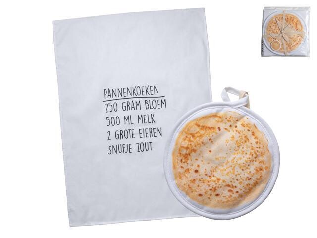 Set theedoek + pannenlap Pannenkoek