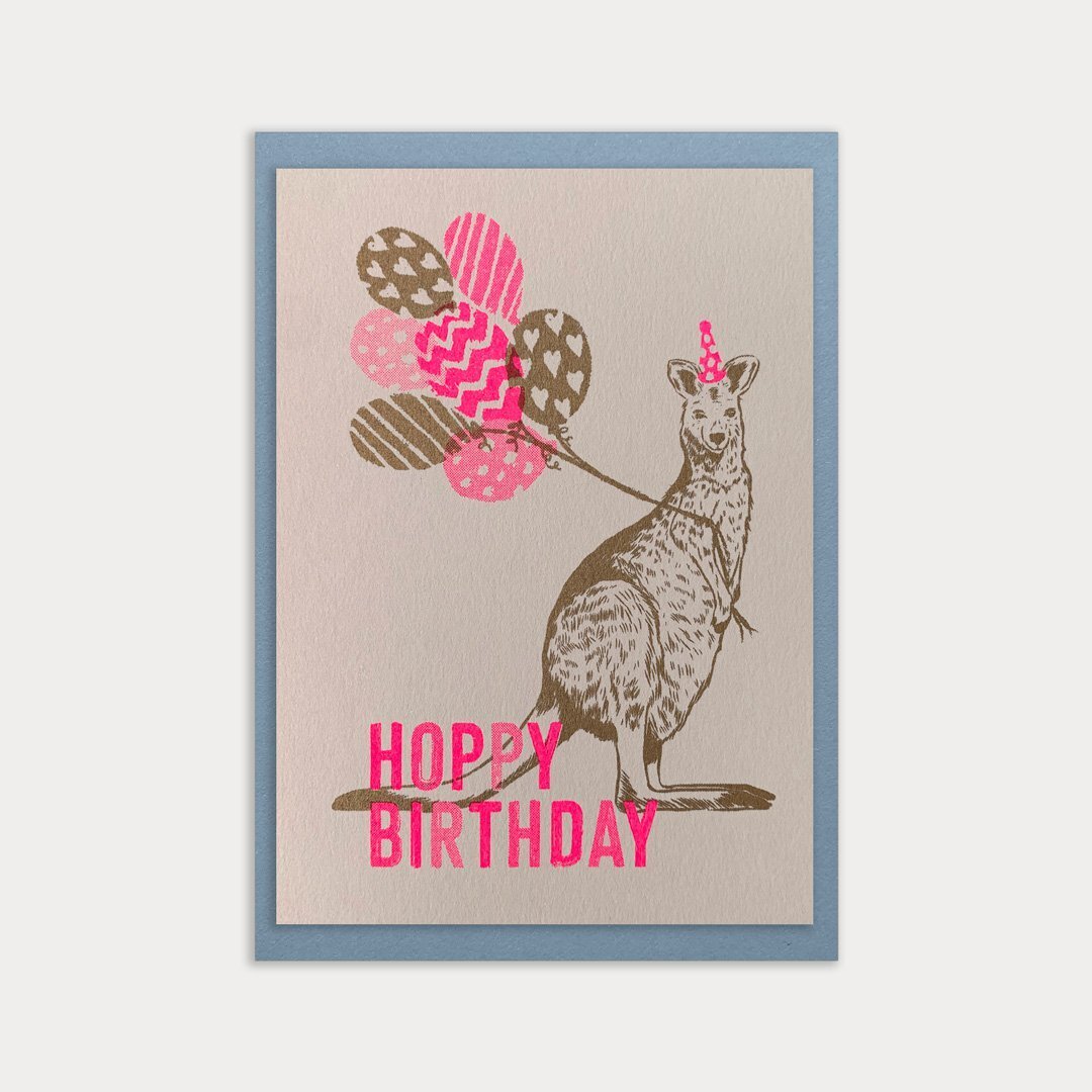  Hoppy Birthday / Naturpapier / vegan gedruckt Birthday