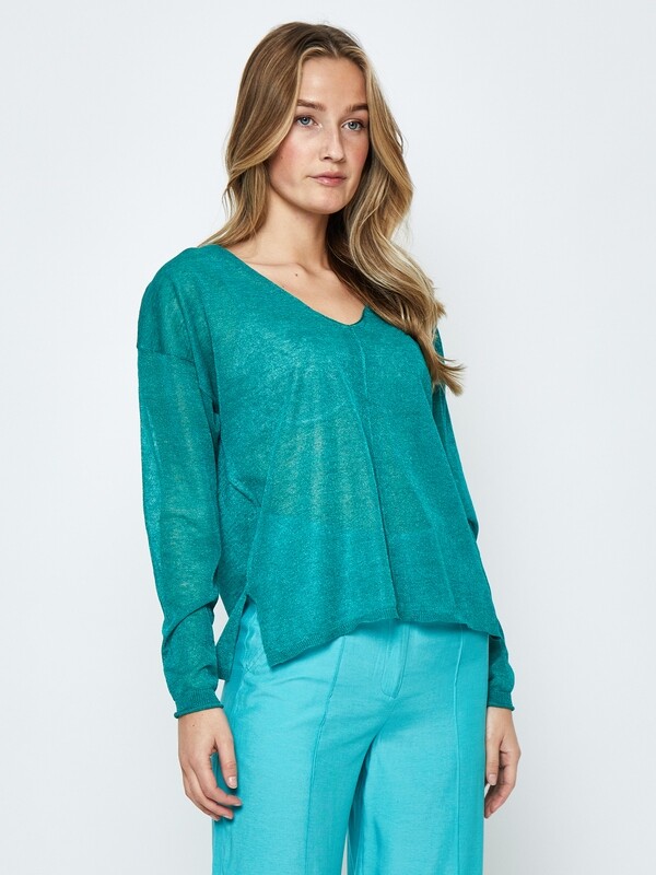 DSIlana Long Sleeve V-Neck Knit Pullover