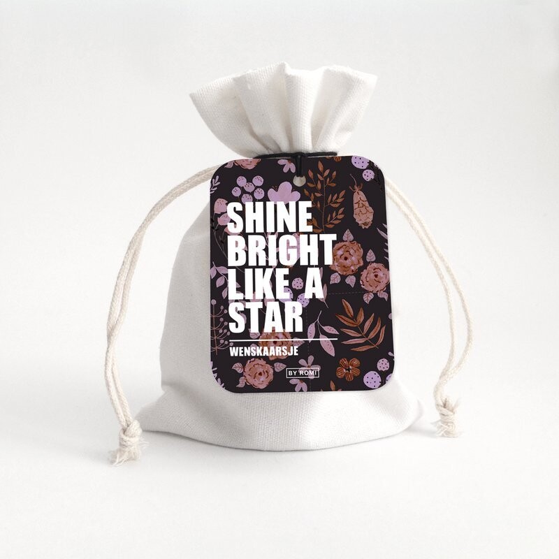 Wenskaarsje in zakje / Shine bright like a star