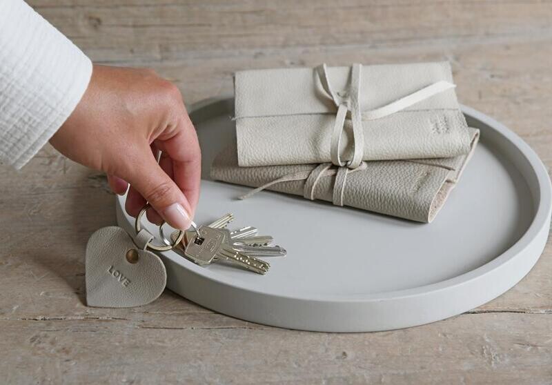 Hart Sleutelhanger Helen taupe - Love