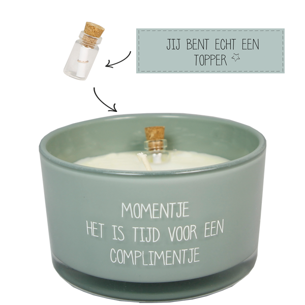 FLESSENPOST KAARS - MOMENTJE. HET IS TIJD VOOR EEN COMPLIMENTJE