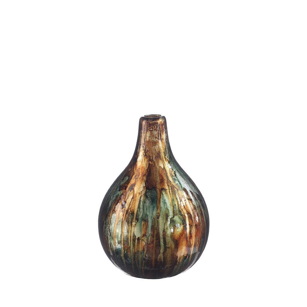 Dazzle Vaas TURQUOISE/GOUD 18cm