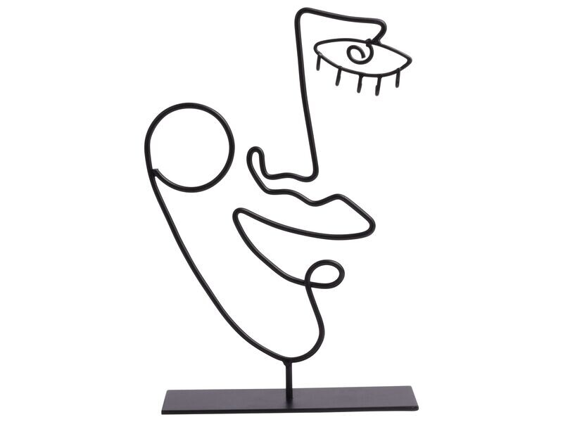 Deco Gezicht 14,9x23,6cm Zwart