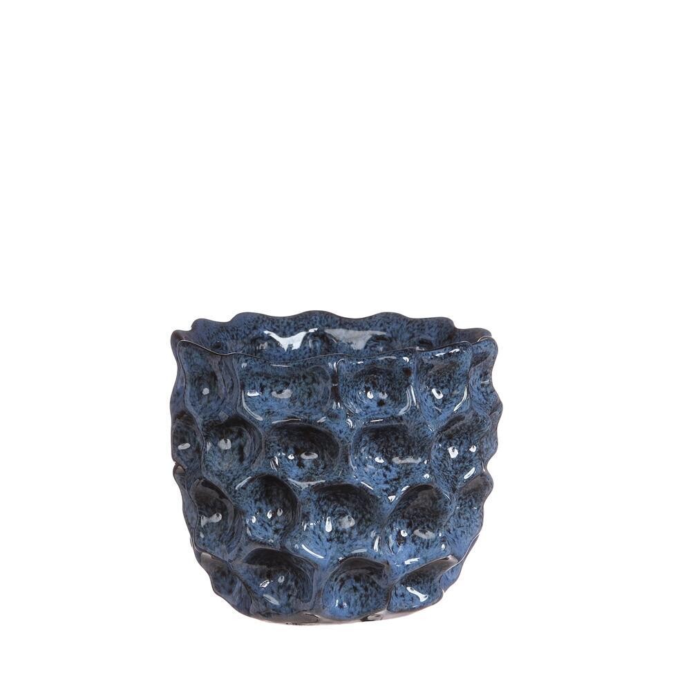 Pot Dented Blauw Ø12 X 11 Cm