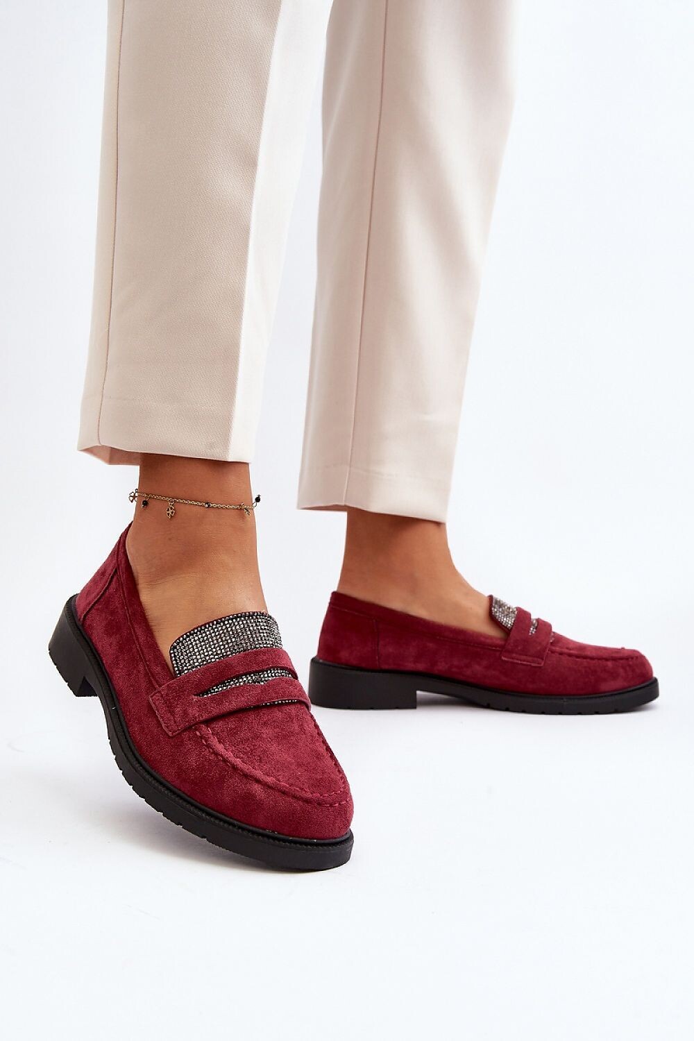 MOCCASIN BORDEAUX  GLITTER  maat 40