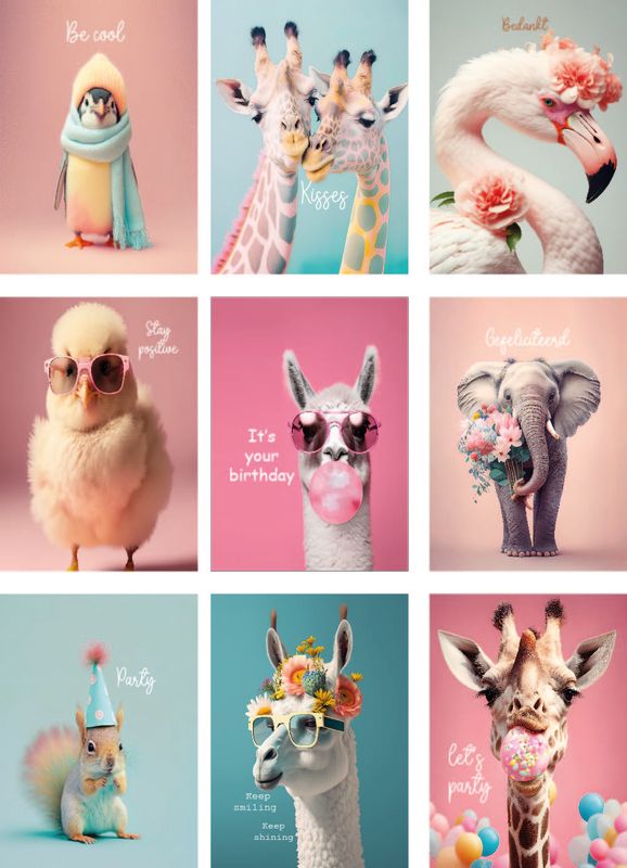 Kaarten set Happy Animals