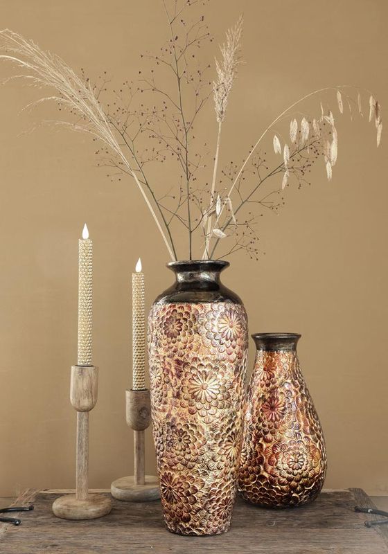 Dazzle vaas Bloom Ø15 x h.41 bruin