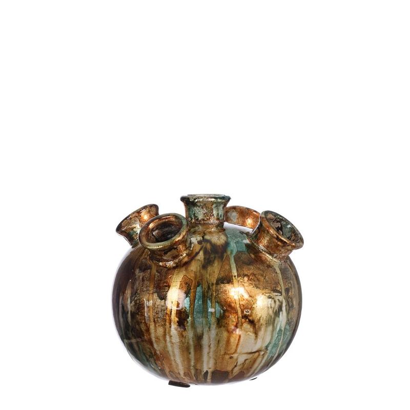 Dazzle Tulip vaas S petrol goud