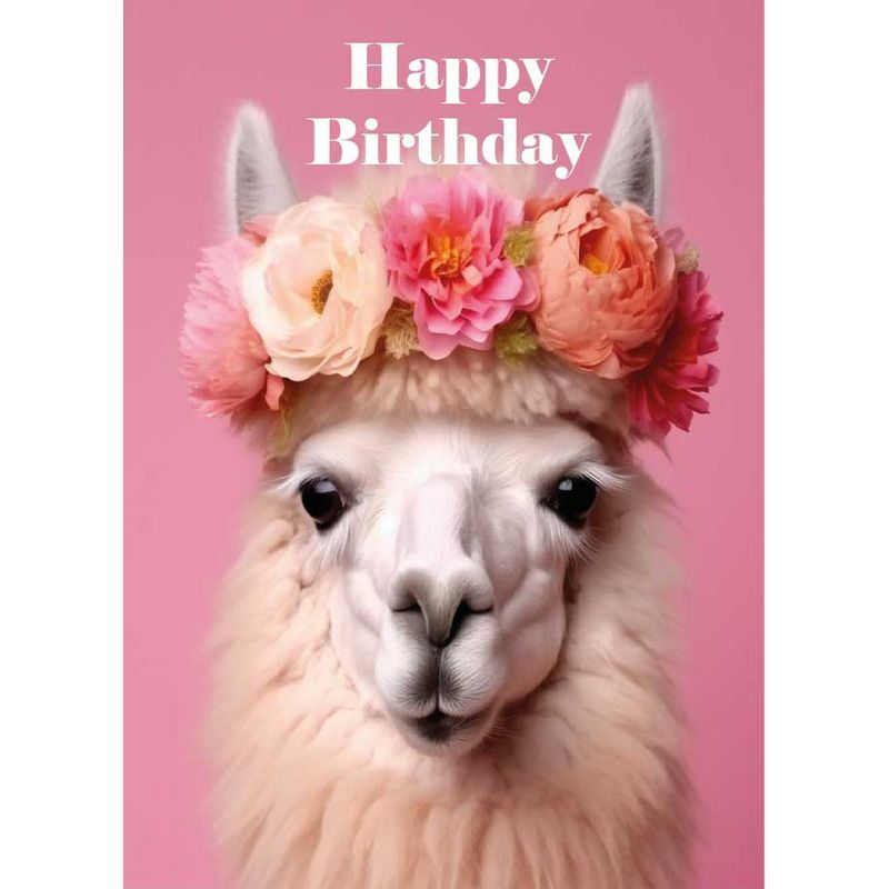 Kaart Happy birthday Lama