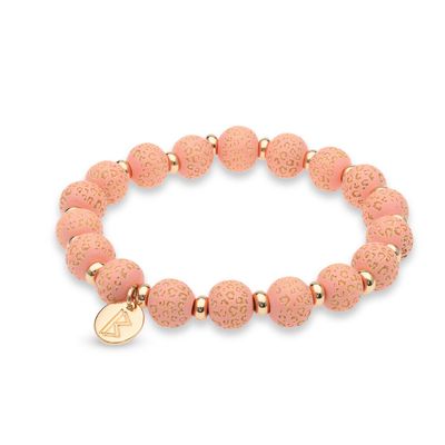 Elastische armband roze koraal