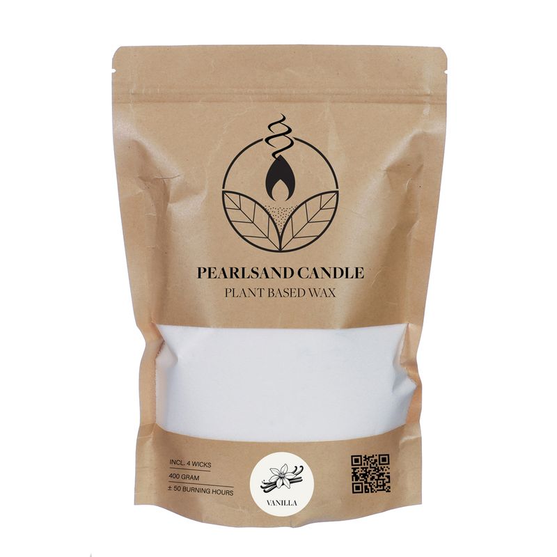 Parelzand Geurkaars Vanille Wit 400gr