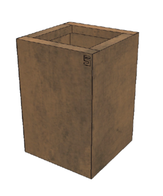 Cortenstaal Bloembak 30x30x45 cm (LxBxH) - Klein