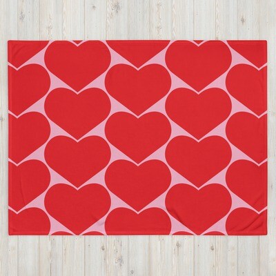 Love and Hearts, Throw Blanket, reversible